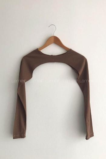 Bitter Brown Medium Crew Neck Long Arm Unprinted Oversleeve