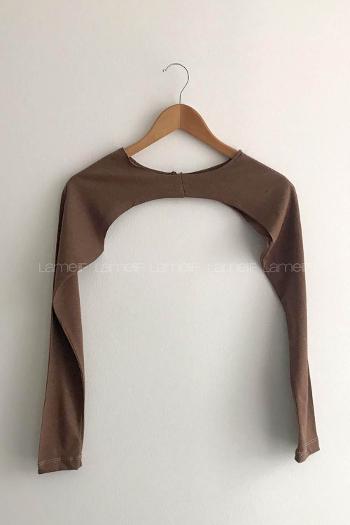 Bitter Brown Medium Crew Neck Long Arm Unprinted Oversleeve