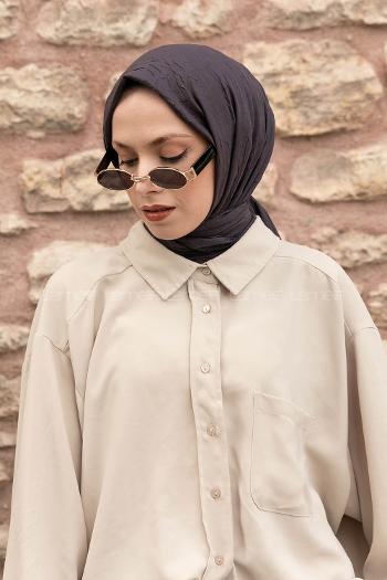 Anthracite Cotton Fabric Straight Shawl