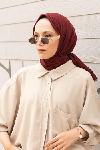 Bitter Burgundy Cotton Fabric Straight Shawl