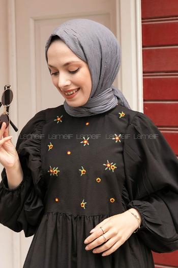 Lamelif Bambu Şal Koyu Gri