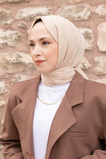 Sand Beige Cotton Fabric Straight Shawl