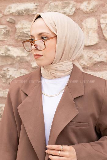 Sand Beige Cotton Fabric Straight Shawl