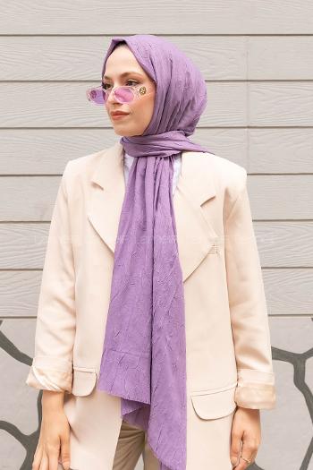 Lilac Cotton Fabric Straight Shawl