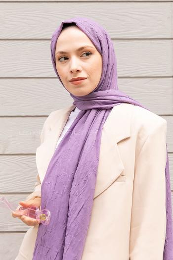 Lilac Cotton Fabric Straight Shawl