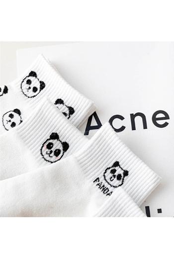 Lamelif 5 li Koton Kadın Beyaz Panda Çorap