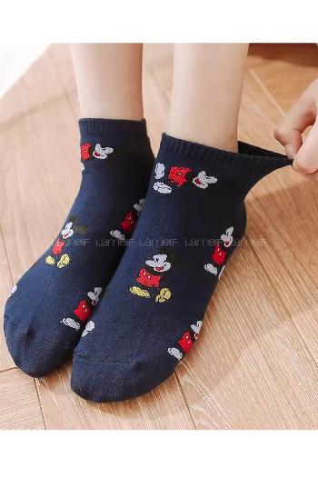 Lamelif Kadın Çok Renkli 5  li Sneakers Çorap