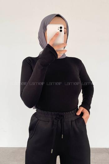 Black Turtle Neck Long Arm Cotton Body