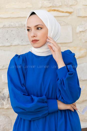 Lamelif Keten Eşarp Beyaz