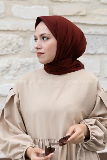 Lamelif Keten Eşarp Koyu Kiremit