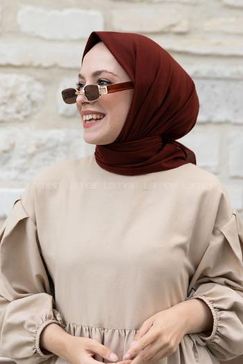 Lamelif Keten Eşarp Koyu Kiremit