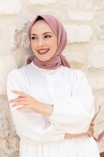 Lamelif Keten Eşarp Pudra