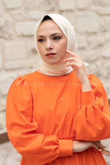 Lamelif Keten Eşarp Krem