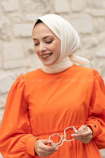 Lamelif Keten Eşarp Krem