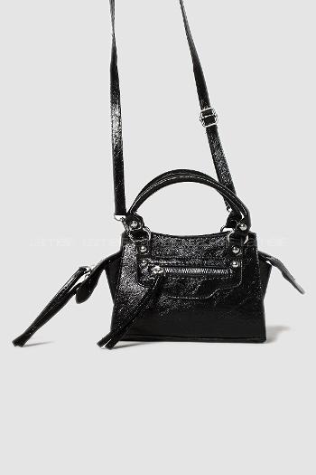 Black Buckle Skin Hand Bag Bag