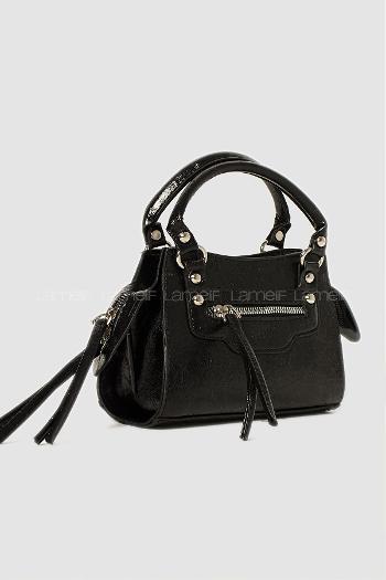Black Buckle Skin Hand Bag Bag