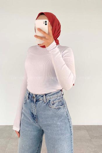 White Turtle Neck Long Arm Cotton Body