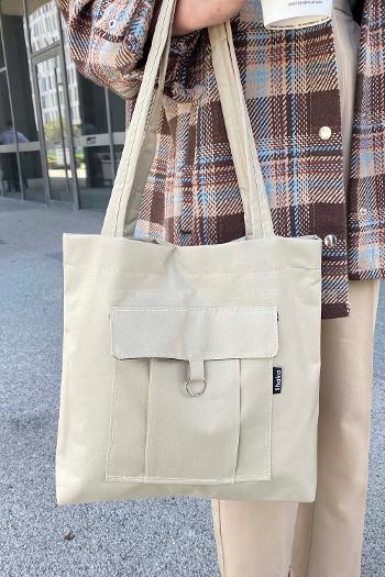 Beige Without Accessories Rope Hand Bag Bag