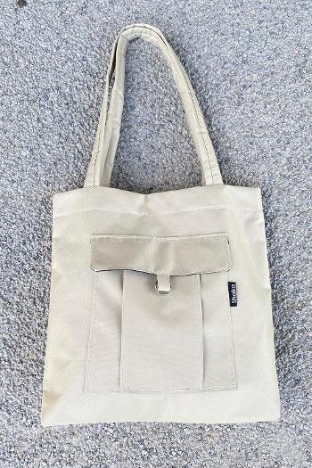 Beige Without Accessories Rope Hand Bag Bag