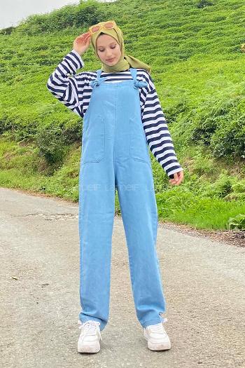 Modalamelif Cep Detaylı Denim Slopet Açık Mavi