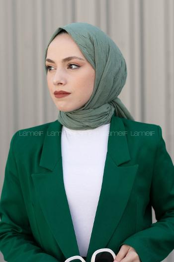 Plum Green Cotton Fabric Straight Shawl