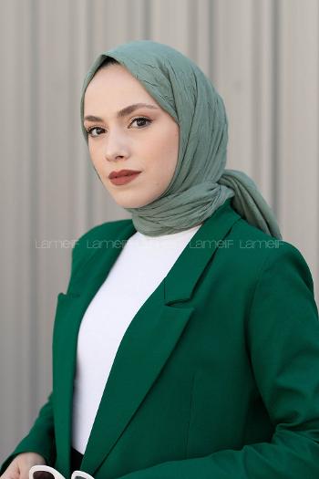 Plum Green Cotton Fabric Straight Shawl