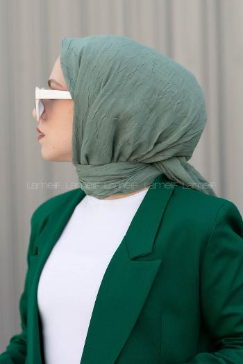 Plum Green Cotton Fabric Straight Shawl