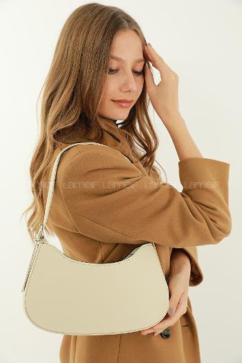 Lamelif Baget Omuz Kadın Çanta Krem