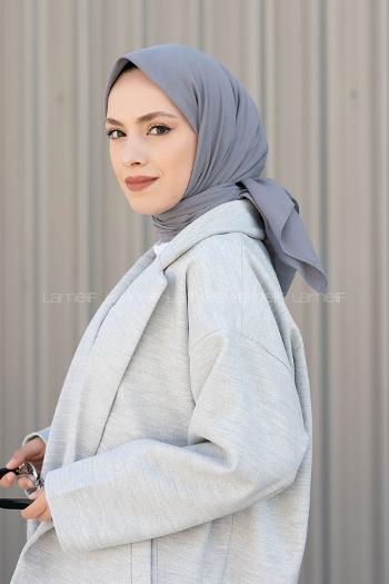 Lamelif Keten Eşarp Gri