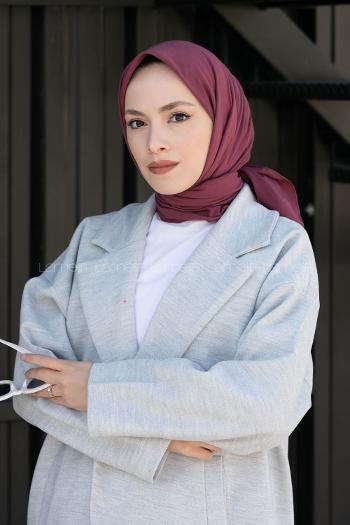 Lamelif Keten Eşarp Koyu Gül