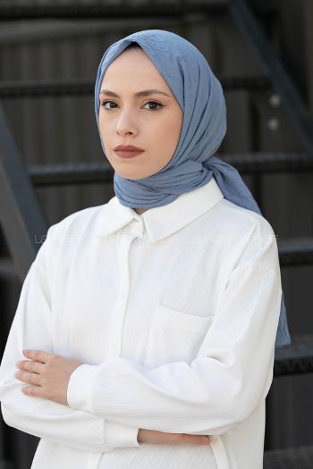 Lamelif Bambu Şal Gök Mavi