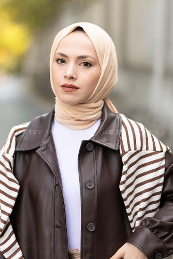 Lamelif Açık Bej Penye Şal