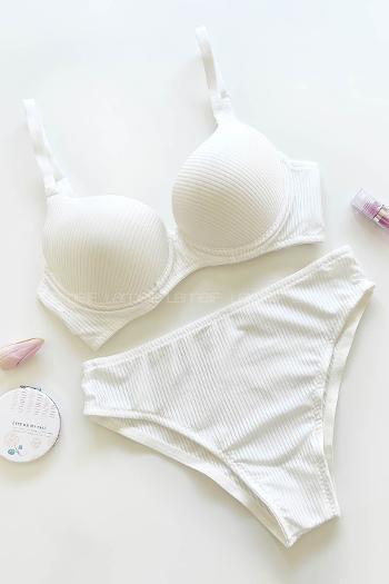 White Cotton Fabric Underwire Support Bralet