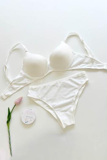 White Cotton Fabric Underwire Support Bralet