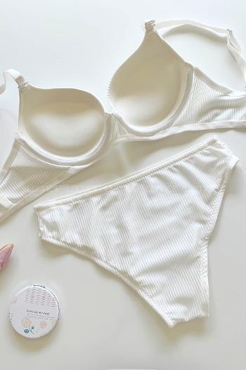 White Cotton Fabric Underwire Support Bralet