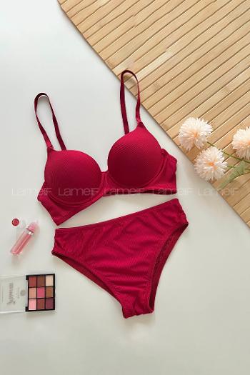 Sour Cherry Cotton Fabric Underwire Support Bralet