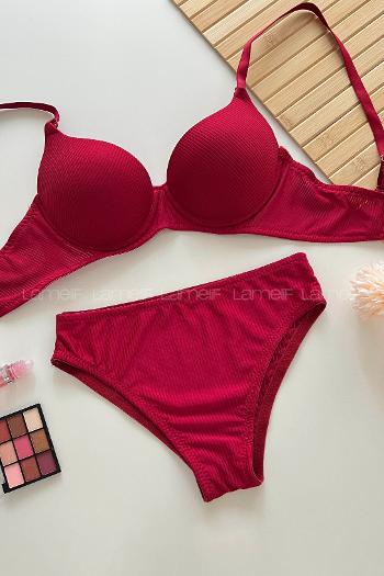 Sour Cherry Cotton Fabric Underwire Support Bralet