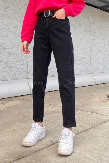 Smoked Cotton High Waist Denim Pants