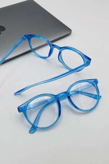 Lamelif Ayris -Mavi Çerçeve Şeffaf Cam- Güneş Gözlüğü