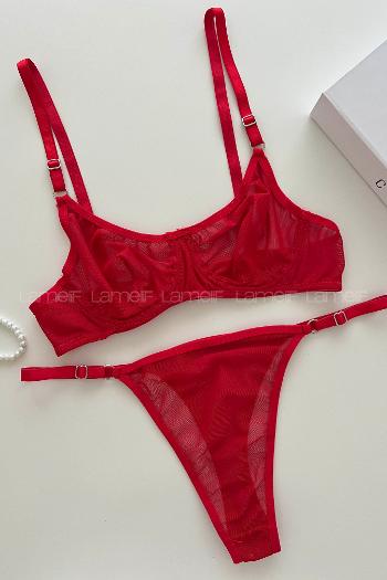 Red Cotton Fabric Underwire Unsupport 