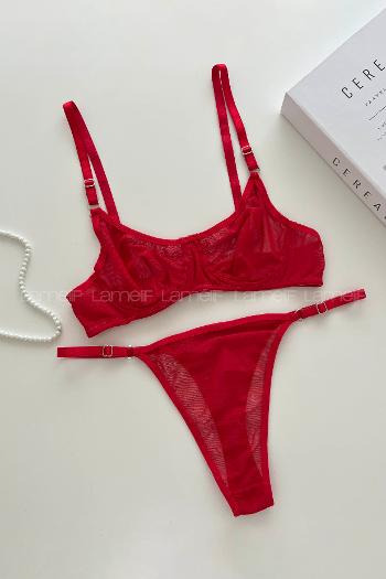Red Cotton Fabric Underwire Unsupport 