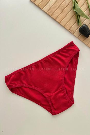 Lamelif Kotton Bayan Klasik Külot Bordo Renk