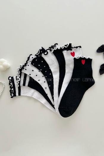 Lamelif 8li Fırfırlı Soket Çorap