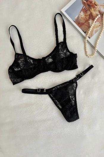 Black Cotton Fabric Underwire Unsupport 