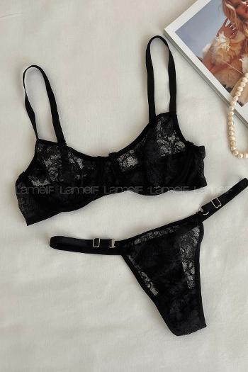 Black Cotton Fabric Underwire Unsupport 