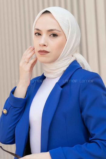 Ecru Cotton Fabric Straight Scarf