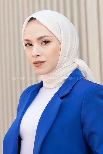 Ecru Cotton Fabric Straight Scarf