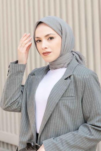Gray Cotton Fabric Straight Scarf