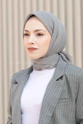 Gray Cotton Fabric Straight Scarf