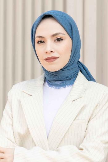 Indigo Cotton Fabric Straight Scarf